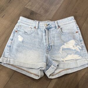 American Eagle Outfitters Light Wash Ripped Jean Shorts